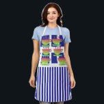Cups And Stripes Novelty Geo Chef エプロン<br><div class="desc">Retro classic pattern Size: All-Over Print Apron, Medium 26"x30" Whether you are cooking at home, hosting a summer BBQ, or creating arts & crafts- do so in style with our fully customizable aprons! Made of a top quality polyester, our fully sublimation designs will definitely make a great impression on your...</div>