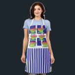 Cups And Stripes Novelty Geo Chef エプロン<br><div class="desc">Retro classic pattern Size: All-Over Print Apron, Medium 26"x30" Whether you are cooking at home, hosting a summer BBQ, or creating arts & crafts- do so in style with our fully customizable aprons! Made of a top quality polyester, our fully sublimation designs will definitely make a great impression on your...</div>