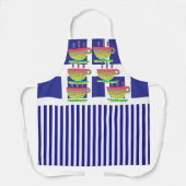Cups And Stripes Novelty Geo Chef エプロン (正面)