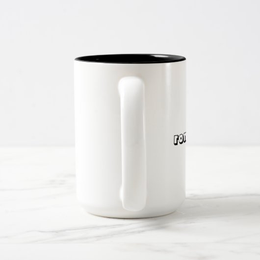 Cups Cat on Coffee ツートーンマグカップ (ハンドル)