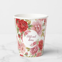 Cups en carton florales Petit mot doux 紙コップ