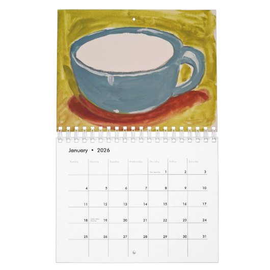 Cups Of Color by Clancy Calendar カレンダー (1月 2026)