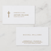 Cura pastor religión católico protestante blanco 名刺 (正面/裏面)