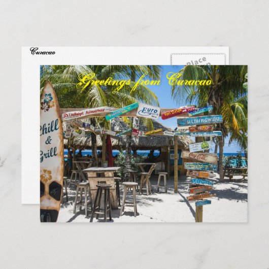 Curacaoからのはがき挨拶 ポストカード (正面/裏面)