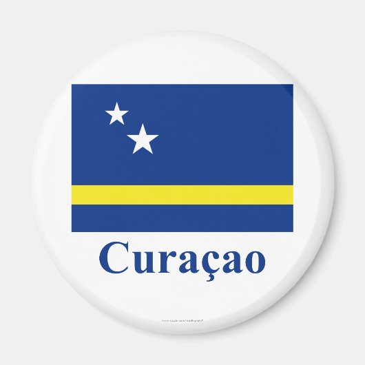 Curacaoフラグ（名前あり）オランダ マグネット (正面)