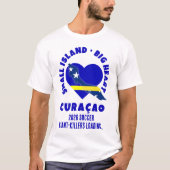 CURAÇAO ビッグハート楽しいカスタム 2026 サッカー Tシャツ (正面)