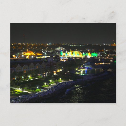 Curacao at Night - Port of Willemstad ポストカード (正面)