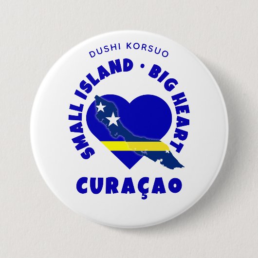 CURAÇAO Big Heart Fun Custom Dushi Korsuo 缶バッジ (正面)