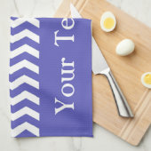 Curacao Blue Wave Chevronカスタマイズ可能 キッチンタオル (四つ折り)