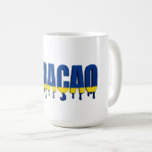 Curaçao  Drip | Caribbean Flag Design | Fan  コーヒーマグカップ (正面右)