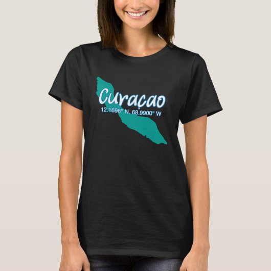 Curacao Island Coordinates Tourist Vacation Tシャツ (正面)