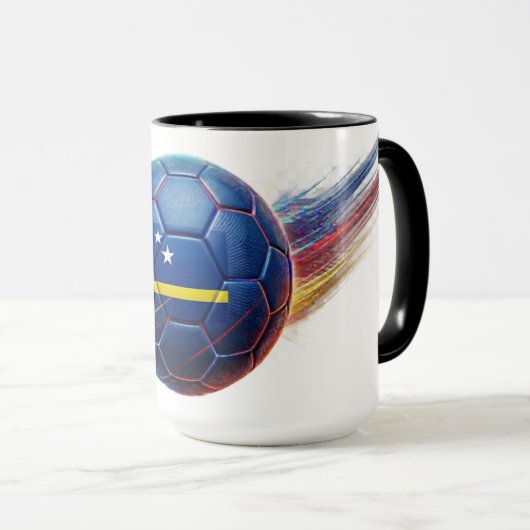 Curaçao Soccer Ball | Stadium Ready | Fan Gear マグカップ (正面右)