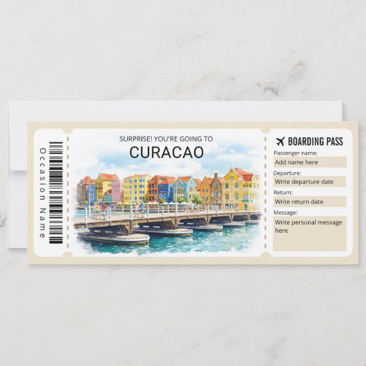 Curacao Trip Boarding Pass Ticket 招待状 (正面)