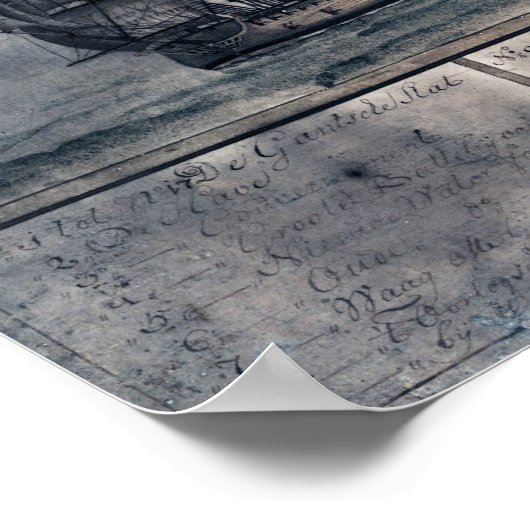 CuracaoPanoric MapCuracao,オランダ ポスター (角)