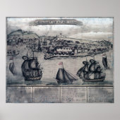 CuracaoPanoric MapCuracao,オランダ ポスター (正面)