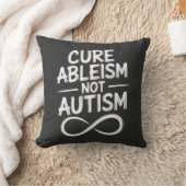 Cure Ableism Not Autism Chalkboard Style Quote クッション (ブランケット)