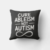 Cure Ableism Not Autism Chalkboard Style Quote クッション (裏面)