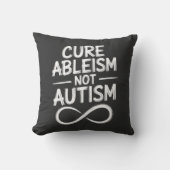 Cure Ableism Not Autism Chalkboard Style Quote クッション (正面)