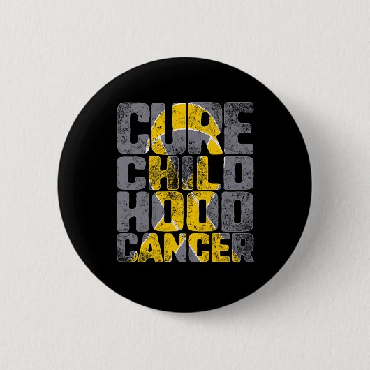 Cure Childhood Cancer Gold Ribbon Support Awarenes 缶バッジ (正面)
