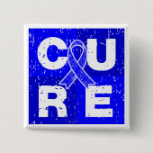 CURE Huntington's Disease Cube 缶バッジ (正面)