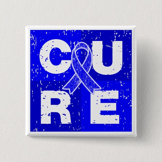 CURE Huntington's Disease Cube 缶バッジ (正面)