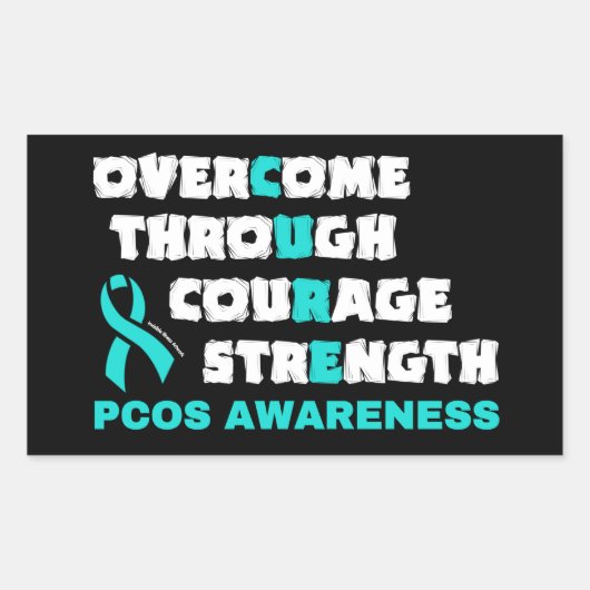 CURE...PCOS 長方形シール (正面)