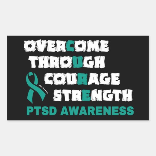 CURE...PTSD 長方形シール (正面)