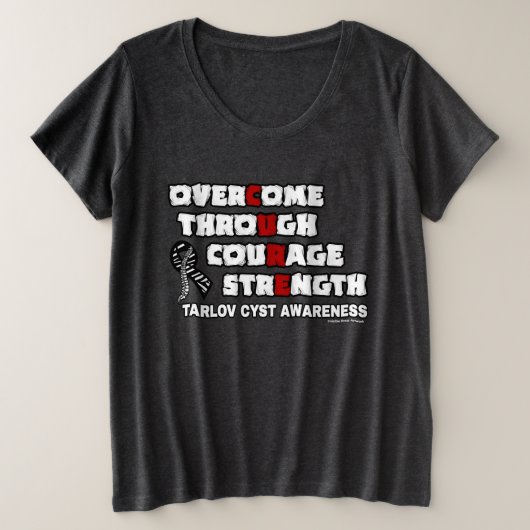 CURE...Tarlov Cyst プラスサイズTシャツ (デザイン正面)
