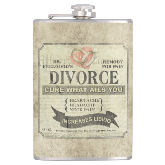 Cure What Ails You - Divorce Humor Flask フラスク (正面)