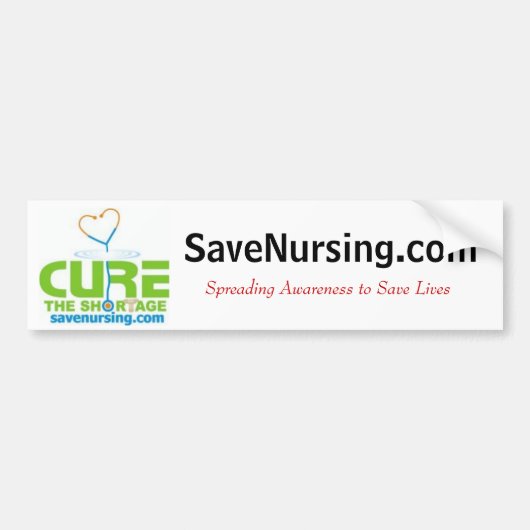 curethe2、SaveNursing.comの広がりの認識度… バンパーステッカー (正面)