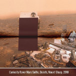 Curiosity Rover Mars Dusty Selfie at Mount Sharp 薄葉紙<br><div class="desc">A beautiful view of the dusty Mars surface was captured by the Curiosity rover in this 2018 Mars selfie. The robot took this self portrait during a dust storm at the drill site Duluth on lower Mount Sharp. Text and brown rectangle may be modified or removed, per your preference. Makes...</div>