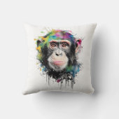  Curioso y colorido chimpancé クッション (裏面)