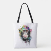 Curioso y colorido chimpancé トートバッグ (裏面)