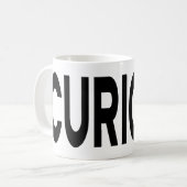 CURIOUS ブラックタイポグラフィ コーヒーマグカップ (正面左)