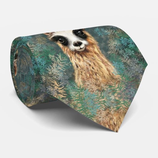 Curious Baby Llama - Cute ネクタイ (ロール)