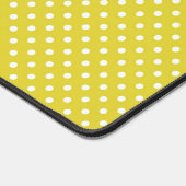 Curious Black Cat Yellow Polka Dot Personalised デスクマット (コーナー)
