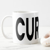 CURIOUS Black Typography コーヒーマグカップ