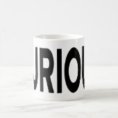 CURIOUS Black Typography コーヒーマグカップ (中央)