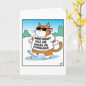 Curious Cat  カード (黄色い花)