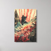 Curious Cat -ヴィンテージ抽象芸術アート キャンバスプリント (正面)