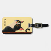 Curious Cat and Sneaky Worm ラゲッジタグ (正面横)