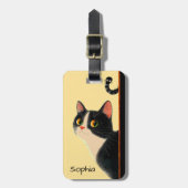 Curious Cat and Sneaky Worm ラゲッジタグ (正面縦)