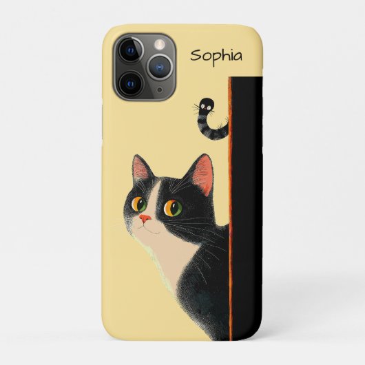 Curious Cat and Sneaky Worm Case-Mate iPhoneケース (裏)