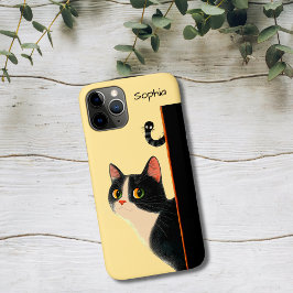 Curious Cat and Sneaky Worm iPhone 11 Proケース
