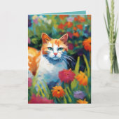 Curious Cat In the Garden Greetings Card カード (正面)