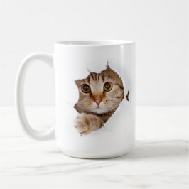 Curious Cat Peek – Funny & Cute Mug コーヒーマグカップ