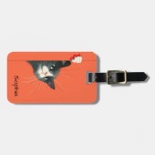 Curious Cat Peeking ラゲッジタグ (正面横)