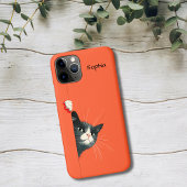 Curious Cat Peeking Case-Mate iPhoneケース