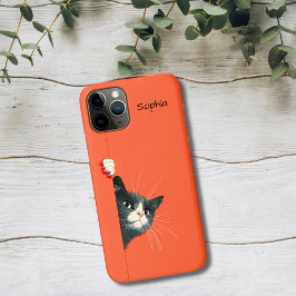 Curious Cat Peeking iPhone 11 Proケース