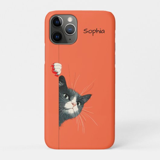 Curious Cat Peeking Case-Mate iPhoneケース (裏)